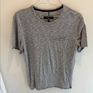 rag & bone Gray Striped Short Sleeve Tee